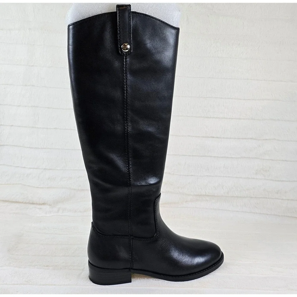 INC‎ Womens Fawne Black Leather Knee-High Boots Size 5